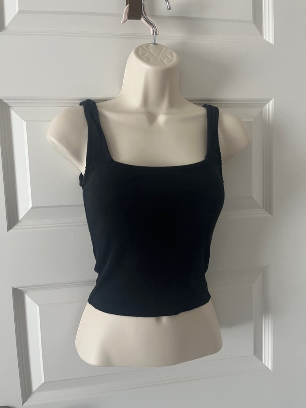 Brandy Melville Black Square Neck Ribbed Tank Top